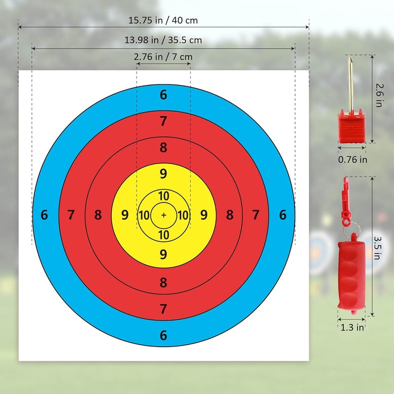 MOLFUJ Archery Targets Paper, 20pcs/50pcs Bow and Arrow Targets for Hunting Backyard, Archery Target Practice Accessories(10 Rings/5 Rings,16x16/15.7x15.7in) - Image 3